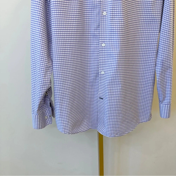 Banana Republic Men's L Camden Fit Purple Check Long Sleeve Button-Up Shirt - Picture 4 of 14